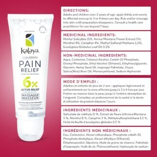 Kalaya Pain Relief Cream with Arnica – Fast-Acting Joint & Muscle Pain Relief – 6 Natural Ingredients – No-Mess Applicator – RMT-Inspired Design – Dermatologist Tested – 4.2 oz
