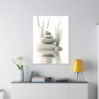 KBIERQN Zen Stone Canvas Wall Art Stacked Stones in Water Poster Print Tranquil Wild Grass Painting Picture for Spa Yoga Meditation Room Bathroom Wall Decor 12x16in Framed Ready - lunas-mystic-emporium.com KBIERQN Zen Stone Canvas Wall Art Stacked Stones in Water Poster Print Tranquil Wild Grass Painting Picture for Spa Yoga Meditation Room Bathroom Wall Decor 12x16in Framed Ready...