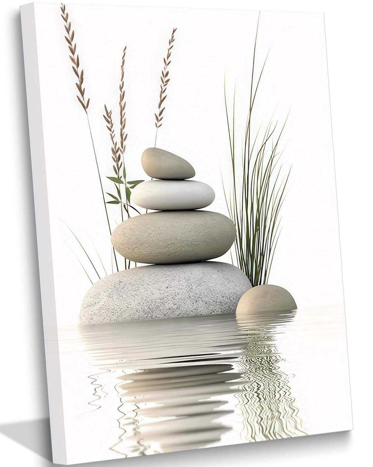 KBIERQN Zen Stone Canvas Wall Art Stacked Stones in Water Poster Print Tranquil Wild Grass Painting Picture for Spa Yoga Meditation Room Bathroom Wall Decor 12x16in Framed Ready - lunas-mystic-emporium.com KBIERQN Zen Stone Canvas Wall Art Stacked Stones in Water Poster Print Tranquil Wild Grass Painting Picture for Spa Yoga Meditation Room Bathroom Wall Decor 12x16in Framed Ready...