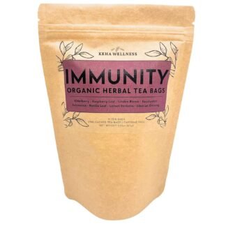 Keha Wellness Organic Immunity Herbal Tea Bags 15 Tea Bags Extra Full & Extra Flavor Caffeine Free Immune Support Tea Wellness Tea Cold & Flu Elderberry Echinacea Tea Made in...
