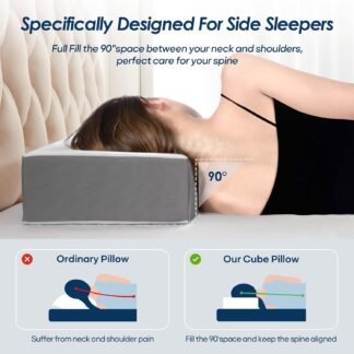 Kehangte Cooling Cube Pillow for Side Sleepers Square Memory Foam Side Sleeper Pillow Firm Soft Double-Sided Supportive Support Head Cervical Pillow for Neck Shoulder Pain - lunas-mystic-emporium.com Kehangte Cooling Cube Pillow for Side Sleepers, Square Memory Foam Side Sleeper Pillow Firm Soft Double-Sided Supportive, Support Head Cervical Pillow for Neck Shoulder Pain,...