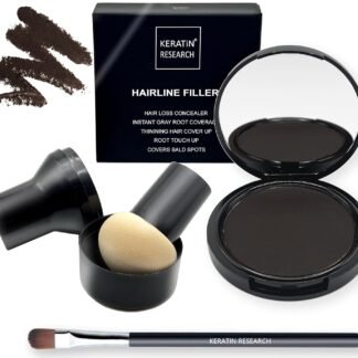 KERATIN RESEARCH Hairline Filler Unisex Mineral Powder Root Touch-Up Hair loss Concealer Scalp & Beard Bald Patch Coverage Fibers for Thinning Hair Waterproof Organic Natural...