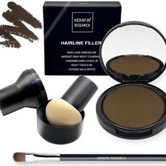 KERATIN RESEARCH Hairline Filler Unisex Mineral Powder Root Touch-Up Hair loss Concealer Scalp & Beard Bald Patch Coverage Fibers for Thinning Hair Waterproof Organic Natural...