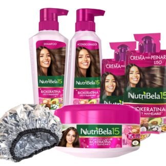Kit Shampoo + Conditioner + Treatment + Styling Cream + Aluminum Cap Biokeratin | Set Biokeratina Nutribela15 Colombia 208oz - lunas-mystic-emporium.com Kit (Shampoo + Conditioner + Treatment + Styling Cream + Aluminum Cap) Biokeratin | Set Biokeratina Nutribela15 Colombia (20.8oz)