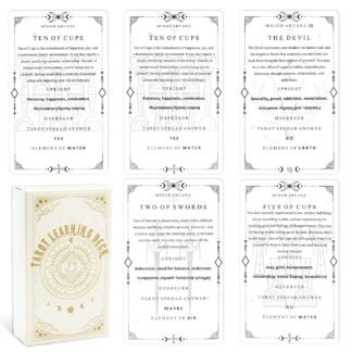 Knana 78 Tarot Cards for Beginners, Tarot Learning Deck with Keywords Yes or No Meanings on Them for Beginners