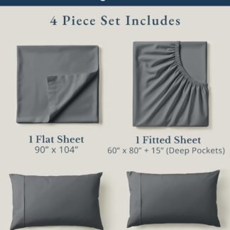 LANE LINEN Sustainably Produced 100% Organic Cotton Queen Size Bed Sheets, Soft & Comfy Naturally Cooling Percale Cotton Sheets, Low Pill Fade Resistant 15" Deep Pocket Queen...