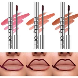 LANGMANNI 3 Colors Long-Lasting Peel Off Lip Liner Set, Waterproof & Smudge-Proof Matte Lip Liners Gift Makeup For Girls (#1+2+3)