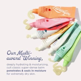 Lanolips 101 Ointment - Lanolin Lip Balm for Smooth, Hydrated & Healthy Lips - Multipurpose Lip Ointment with Lanolin Oil for Dry Lips, Cuticles & More - Strawberry (0.52 oz)