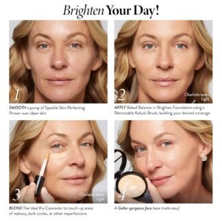 LAURA GELLER NEW YORK Award-Winning Baked Balance-n-Brighten Color Correcting Powder Foundation - Fair - Buildable Light to Medium Coverage - Demi-Matte Natural Finish