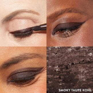 LAURA GELLER NEW YORK Kajal Longwear Kohl Eyeliner Pencil - Smoky Taupe Kohl - Caffeine and Vitamin E - Smooth & Blendable Liner - Built-In Sharpener