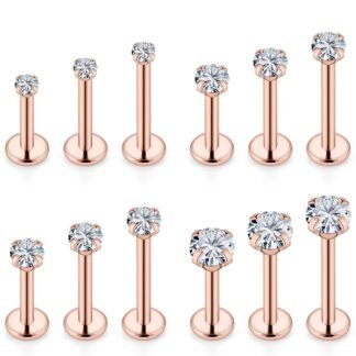 Lcolyoli 16G Tragus Labret Medusa Piercing Jewelry Internally Threaded Stainless Steel Conch Piercing Jewelry Monroe Lip Rings Different Size Cartilage Nail Helix Earring Stud...