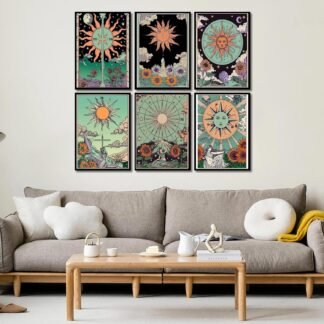 Leatrice 6PCS Tarot Cards Diamond Art Kits for Adults Round Diamond Painting Dot Gem Art Painting Kit for Adults Beginners Women Suitable for Home Wall Art Decor 11.8x15.7 Inches