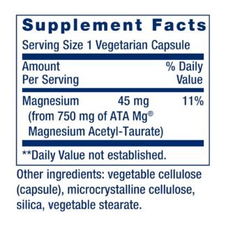 Life Extension Calm-Mag, Magnesium Acetyl taurinate, Daily Stress Management Formula, Supports Calmness and Relaxation, Gluten-Free, Non-GMO, Vegetarian, 30 Capsules