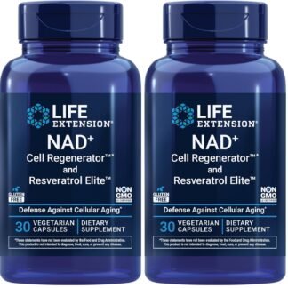 Life Extension NAD+ Cell Regenerator and Resveratrol Elite, NIAGEN nicotinamide riboside, Trans-resveratrol, quercetin, Fisetin, for Longevity, Energy, and oxidative Stress, 30...