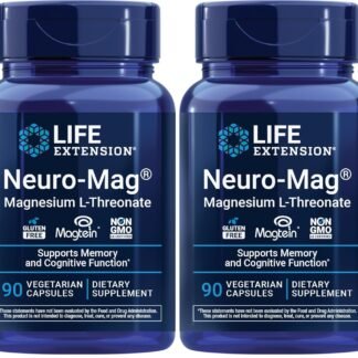 Life Extension Neuro-mag Magnesium L-threonate, Magnesium L-threonate, Brain Health, Memory & Attention, Gluten Free, Vegetarian, Non-GMO, 90 Vegetarian Capsules (Pack of 2)