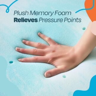 LINENSPA Memory Foam Mattress Topper - 2 Inch Gel Infused Memory Foam - Plush Feel - Cooling and Pressure Relieving - CertiPUR Certified - Dorm Room Essentials - Queen Size