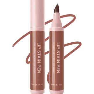 Lip Stain Liner Pen-1Pcs Nude Brown Lip Tint Stain Liquid Lipstick Lip Liner Pencil,Matte Lipcolor Lipstain,Longlasting Waterproof Lip Gloss,Precise Chisel Tip Lipgloss,Makeup...