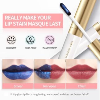 Lip Stain - Wipe-Off &Peel Off Lip Color | Waterproof, Long Lasting, Transfer-Resistant, Smudge-Proof Lip Tint | Easy Wipe Finish, High Pigment | All-Day Vibrant Kiss-Proof Lip...