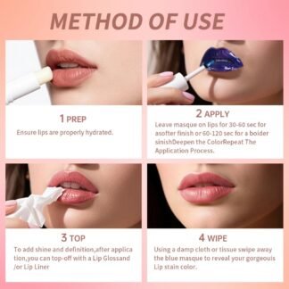 Lip Stain - Wipe-Off &Peel Off Lip Color | Waterproof, Long Lasting, Transfer-Resistant, Smudge-Proof Lip Tint | Easy Wipe Finish, High Pigment | All-Day Vibrant Kiss-Proof Lip...