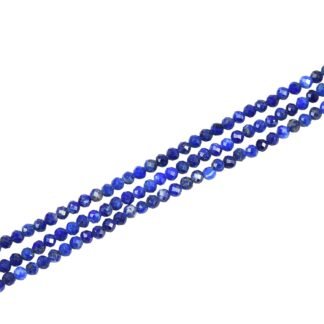 LiQunSweet 2mm Natural Lapis Lazuli Crystal Beads Strands Faceted Round Tiny Gemstones Lapis-Lazuli Stone Loose Pony Beads Bulk for Jewelry Making - 15.3 Inch