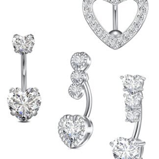 Longita Belly Ring - Surgical Steel & Gold Clicker, Hypoallergenic Navel Ring for Women