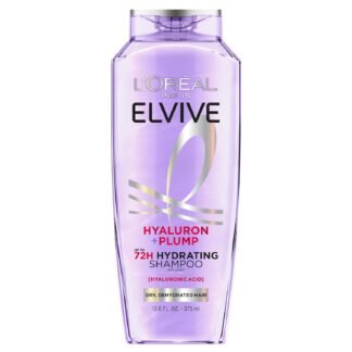 L'Oreal Paris Elvive Hyaluron Plump Hydrating Shampoo for Dehydrated, Dry Hair Infused with Hyaluronic Acid Care Complex, Paraben-Free, 12.6 Fl Oz