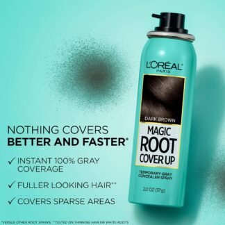L'Oreal Paris Magic Root Cover Up Gray Concealer Spray, Medium Brown, 2 Oz(Packaging May Vary)