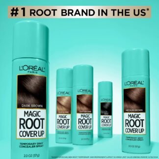 L'Oreal Paris Magic Root Cover Up Gray Concealer Spray, Medium Brown, 2 Oz(Packaging May Vary)