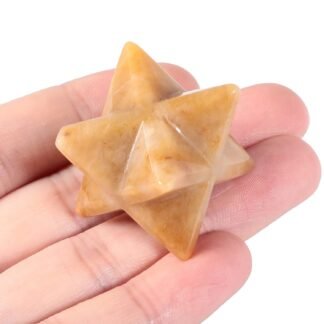 Loveliome Natural White Howlite Turquoise Merkaba Crystal Protection Sacred Meditation Energy Generator Healing Chakra Six-Pointed Star 1 Inch
