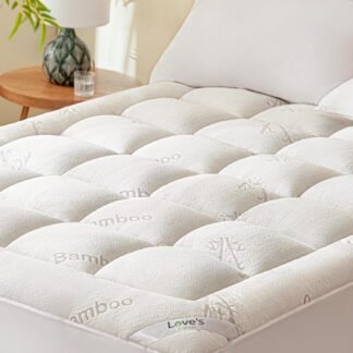 Love's cabin King Mattress Topper Viscose Derived from Bamboo, Thick Pillow Top Mattress Pad with Stretchable Pockets for 8"-20" Mattress, Soft Breathable Cooling Mattress...