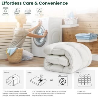 Love's cabin King Mattress Topper Viscose Derived from Bamboo, Thick Pillow Top Mattress Pad with Stretchable Pockets for 8"-20" Mattress, Soft Breathable Cooling Mattress...