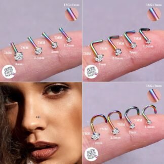 LOYALLOOK 18Pcs Nose Rings Studs - 316L Surgical Steel 14K Gold Plated Nose Studs Double Hoop Nose Ring for Women Men 18G/20G Nose Rings Stud Hypoallergenic Nose/Body Piercing...