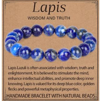 LPBeads Handmade Natural Gemstone Stretch Elastic Bracelet Healing Crystal Round Stone Beads Jewelry Gifts for Women Men