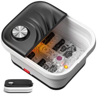 LUBBYGIM New Collapsible Foot Spa Bath with Heat, Foldable Foot Bath Massager with Bubble, Red Light, Shiatsu Massage Rollers, Foot Soaking Tub with Temp Control for Relax, Gift...