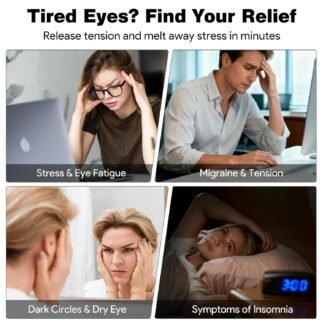 Lupow Eye Massager with Heat, Gift for Women & Men, Eye Mask with Music & White Noise for Migraine, Dry Eyes & Migraines Relief - Birthday, Christmas Gifts for Mom/Dad, Her/Him