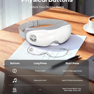 Lupow Eye Massager with Heat, Gift for Women & Men, Eye Mask with Music & White Noise for Migraine, Dry Eyes & Migraines Relief - Birthday, Christmas Gifts for Mom/Dad, Her/Him