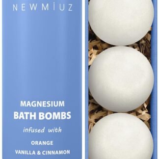 Magnesium Bath Bombs Post Workout Recovery Sore Muscles Tension Epsom Salt Luxury Bubble Bath Spa Essential Oil Infused Bath Bombs Vanilla Cinnamon Orange Perfect Stocking...