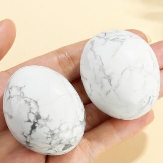 MAIBAOTA 1.6-2.0" White Howlite Crystal Large White Stone Reiki Natural Tumbled White Polished Stones for Energy Witchcraft Therapy Meditation DIY Crystals for Protection