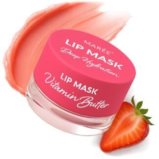 MAREE Lip Mask Overnight - Lip Moisturizer For Very Dry Lips - Hydrating Lip Butter Balm with Hyaluronic Acid & Collagen - Overnight Lip Treatment - Lip Sleeping Mask Repair -...