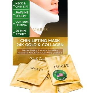 MAREE V Line Lifting Mask with 24K Gold – Deep Collagen Face Mask for Women – Jawline Shaper Mask with Retinol & Hyaluronic Acid – Neck Tightening & Firming – Double Chin Strap...