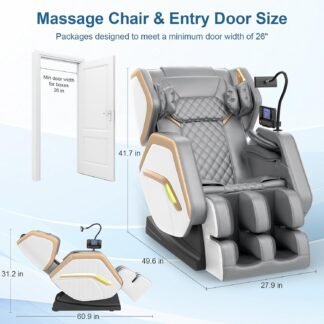 Massage Chair Full Body, Zero Gravity Massage Chair 2026 for Back Fatigue with 10 Fixed Rollers, Heating, Airbags, Phone Controller, Bluetooth Speaker, Nightlights for Living...
