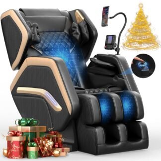 Massage Chair Full Body, Zero Gravity Massage Chair 2026 for Back Fatigue with 10 Fixed Rollers, Heating, Airbags, Phone Controller, Bluetooth Speaker, Nightlights for Living...
