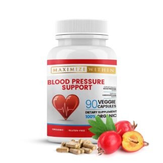 Maximize Within Premium Blood Pressure Support Supplements with Hawthorn, Hibiscus, Olive Leaf, Green Tea, Garlic, & Organic Herbs. for a Healthy Lifestyle-90 Capsules
