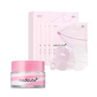 medicube PDRN Overnight Facial and Lip Nourish Duo: PDRN Lip Sleeping Mask Glow Balm and Salmon DNA PDRN Pink Collagen Jelly Gel Mask | Overnight Care for Glow and Nourishment