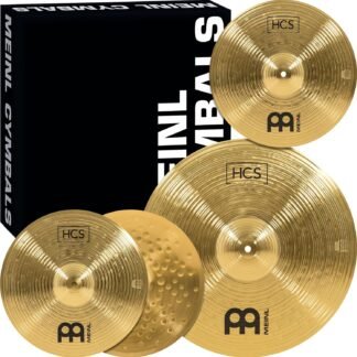 Meinl Cymbal Set Box Pack with 14” Hihats, 18” Crash/Ride, Plus a FREE 14” Crash – HCS Traditional Finish Brass – Made In Germany, TWO-YEAR WARRANTY (HCS1418+14C)