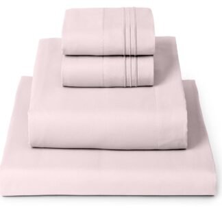 Mellanni Queen Sheets Set - 4 PC Iconic Collection Bedding - Hotel Luxury, Extra Soft, Cooling Bed Sheets - Wrinkle, Fade, Stain Resistant (Queen, Blush Pink)