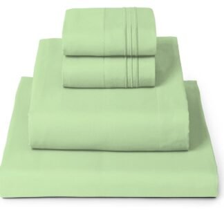 Mellanni Queen Sheets Set - 4 PC Iconic Collection Bedding - Hotel Luxury, Extra Soft, Cooling Bed Sheets - Wrinkle, Fade, Stain Resistant (Queen, Pistachio)