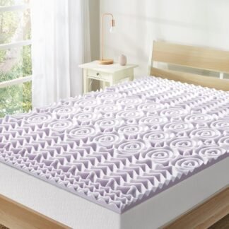 Mellow 3 Inch 5-Zone Memory Foam Mattress Topper, Soothing Lavender Infusion, Dorm Essentials, Twin