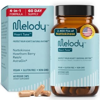 Melody Heart Tune 4-in-1 Blood Pressure Support Supplements – 2 Month Supply – 2,400 FU Nattokinase, Reishi Mushroom & Hawthorn – Dr. Formulated for Vascular Circulation & Flow...