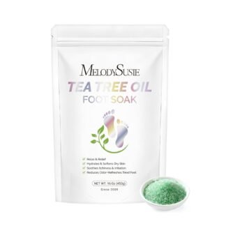 MelodySusie Tea Tree Oil Foot Soak with Sea Salt - Moisturizing Pedicure Treatment for Softening Calluses & Soothing Tired Feet - 16oz Relaxing Foot Bath to Refresh & Rejuvenate...